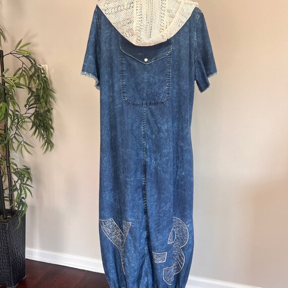 NWT M’ De Pompadour Oversized Denim Dress. Artistry Details Size 18 - Picture 8 of 16